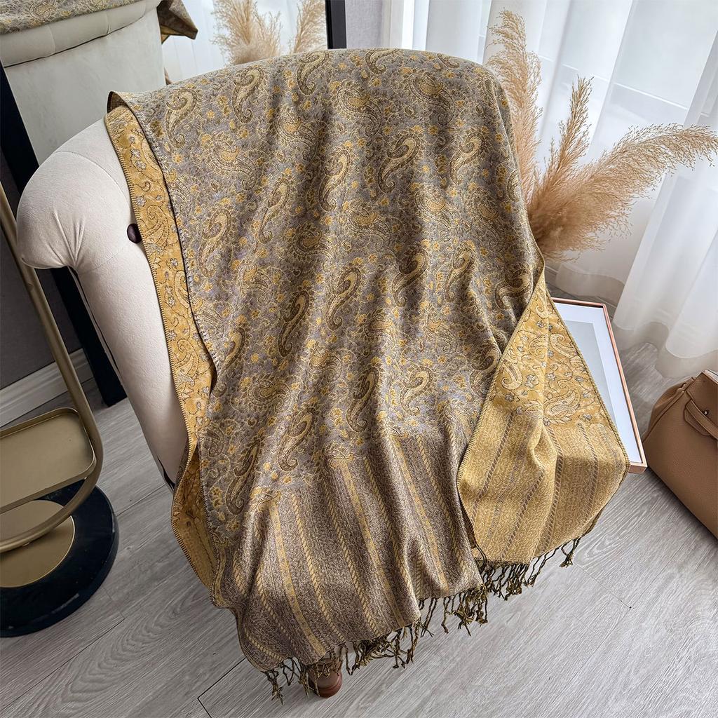 Damen Ethno-Stil Kaschu-Schal Imitation Kaschmir Schal Doppelzweck Reise Draußen Dekorschal