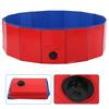 Dog Pool, Foldable PVC Pet Bath for Large Dogs, Blue Color, Portable Dog Bathing Pool, Red Design