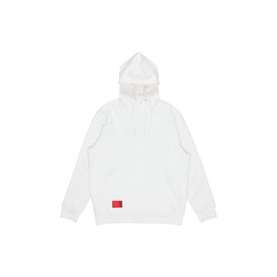 Li Ning Logo Fleece Lined Warm Hooded Zip Jacket Unisex Jacket Off-White AWDPD23-1