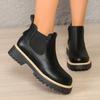 Large-sized Shoes,  New Women's Shoes, Round-toed, Low-top, Thick-soled One-foot Boots, Short Boots