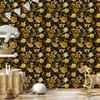 Golden Hibiscus Wallpaper Ochre, Gold, Black and Yellow 50x1000
