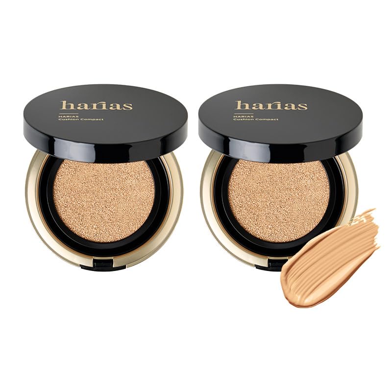 HARIAS Cushion Set of Popular (Official) Foundation, 2, SPF50+, Niacinamide, Quasi-drug, Serum, Foundation, (Neutral)