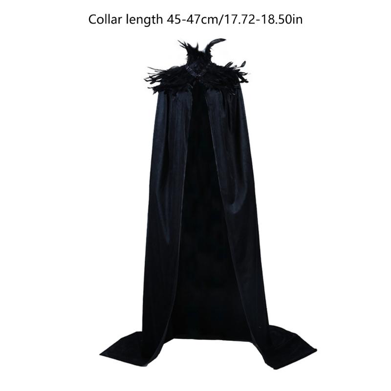 Halloween Costumes Cape Feather Collar Cape Halloween Costume Cape Halloween Cloak for Carnivals Party