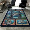 Ocean Fish Collage Pattern Rug Floor Mat for Living Room or Bedroom Soft and Comfortable Carpet a Gift for Birthday and Holiday.