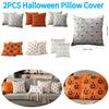 2Pcs Halloween Pillow Covers Embroidered Halloween Throw Pillow Cases Decorative Cushion Cover for Living Room Bedroom Sofa