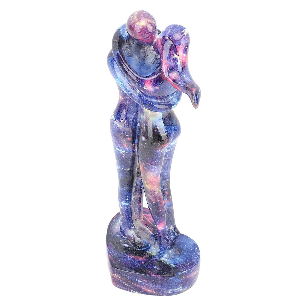 Resin Lovers Statue Exquisite Elegant Romantic Durable Desktop Couple Figurine for Home Office