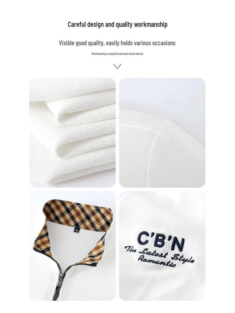 Men's Autumn/Winter 2025 Python Dragon Embroidered Long Sleeve Half-Zip Stand Collar Casual Top