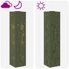 Solar LED Path Light 2 Pcs Olive Green Cold Rolled Steel