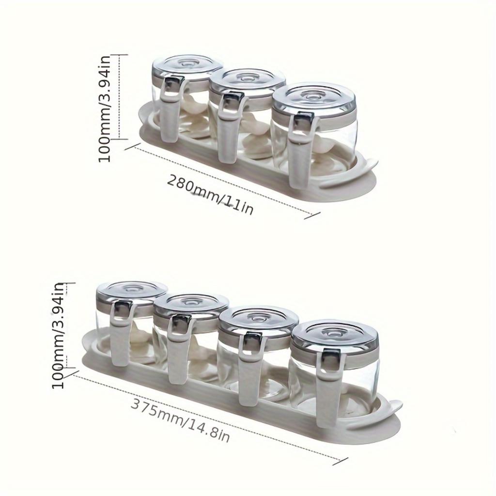 Küchengewürztopf-Set mit Gewürzbehältern, MSG-Topf, Salz- und Pfefferstreuer, Tablett - Kreative Würzung & Dekoration. Ölflasche