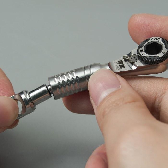 [711L] Key Ring Loop DUO 1/4 inch Hex & 4mm Bit Compatible Key Holder Attachment EDC Extension Accessory 2-pack (#7AZ2S)