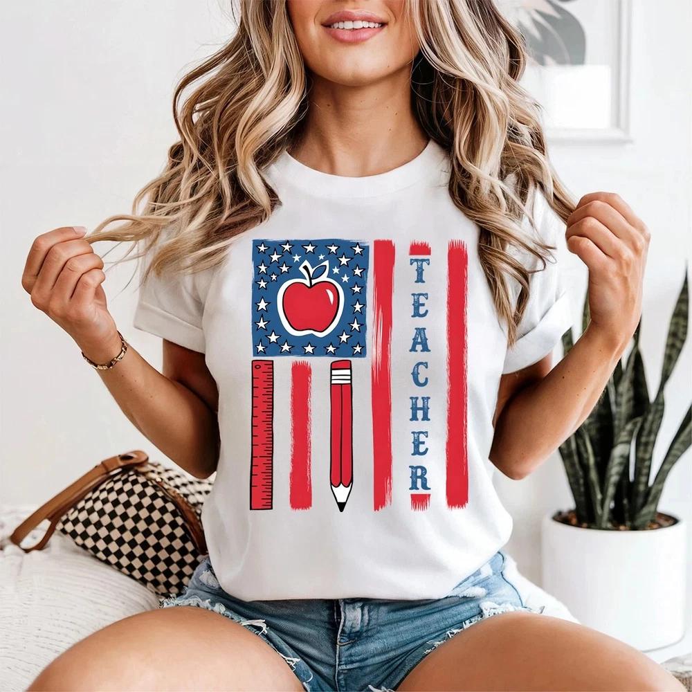 Teacher Flag Unisex T Shirt 4th Of July Gift S
