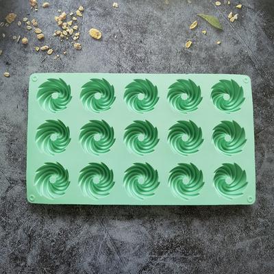 15 otvorů Spirála Tvar Silikonová dortová forma Mousse Dezert Pečení Čokoládové Koblihy Pekáče Forma na pečivo Forma na pečení