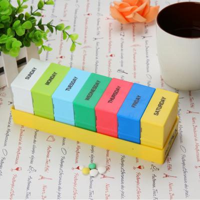 7 Day Weekly Pill Box Portable Daily Tablet Compartments BPA - Free Plastic Medicine Organizer Box Keep Pills Organized Easily