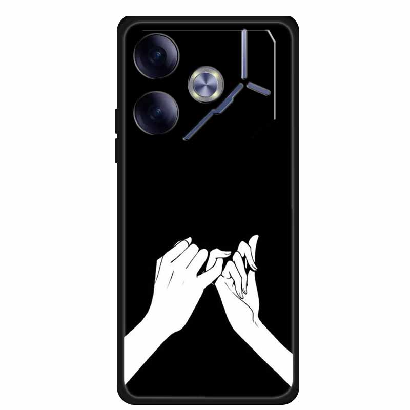 For Tecno Pova 6 Phone Case 6.78" Animal Black Silicone Soft Back Cover Cases For Tecno Pova 6 Case Pova6 Coque Funda Shockproof