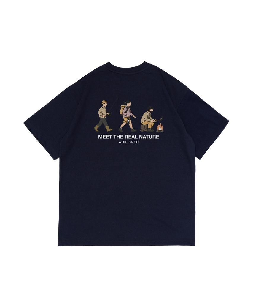 Wogseuaenko Outdoor Natural Short Sleeve T-Shirt (Navy)