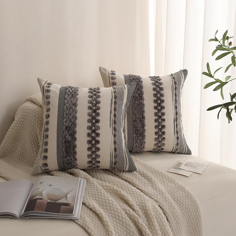 Nordic Style Tufted Colorful Velvet Woven Pillow Cover Single-sided Home Cushion Sofa Decorative Cushion Cover