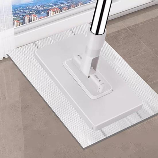 Snap Grip Mini Mop Zero Touch Cloth Change Lazy Mop Long Handle Flat Mop Locking Head with Sweeping Cloth for Wet And Dry Use Home Bathroom Cleaning