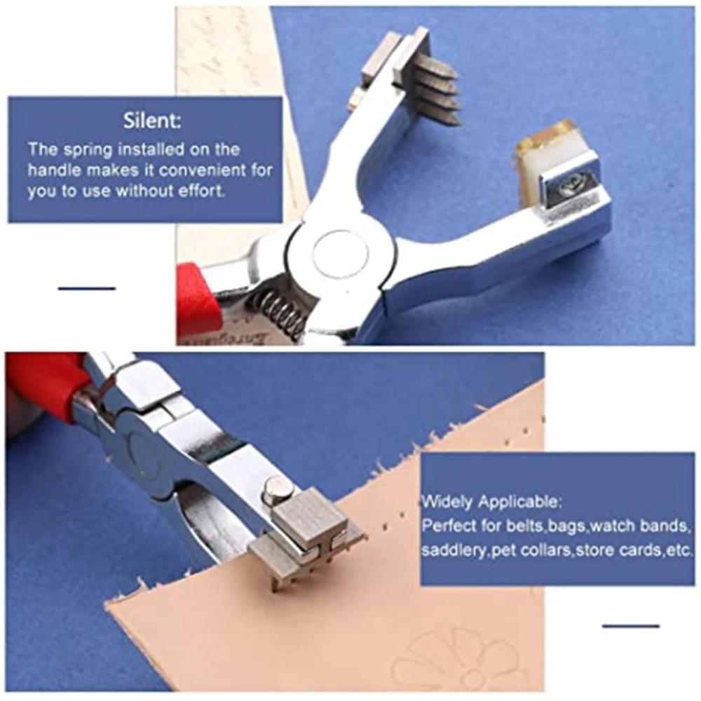 Creative Leather Leather Goods Clamp Tool Craft Punch Handheld Silent Punch Tool Pliers Sewing Stitch Chisel Diamond 4mm Punch