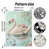 Easy DIY Framed Pearl Bead Painting Kit with Elegant Swan and Floral Pattern 3D Sparkling Canvas Art for Home Decoration Gift Idea