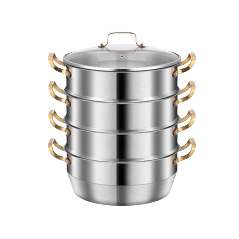 SULER 316 Stainless Steel 4-Layer Steamer Pot Set