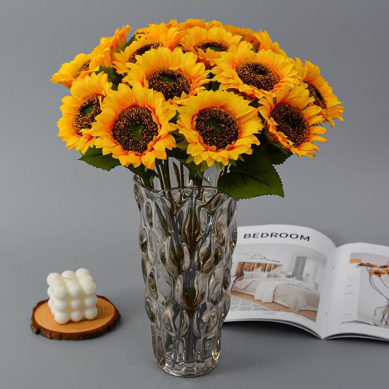 Artificial Silk Sunflower Flower Arrangement For Home Office Wedding Decor