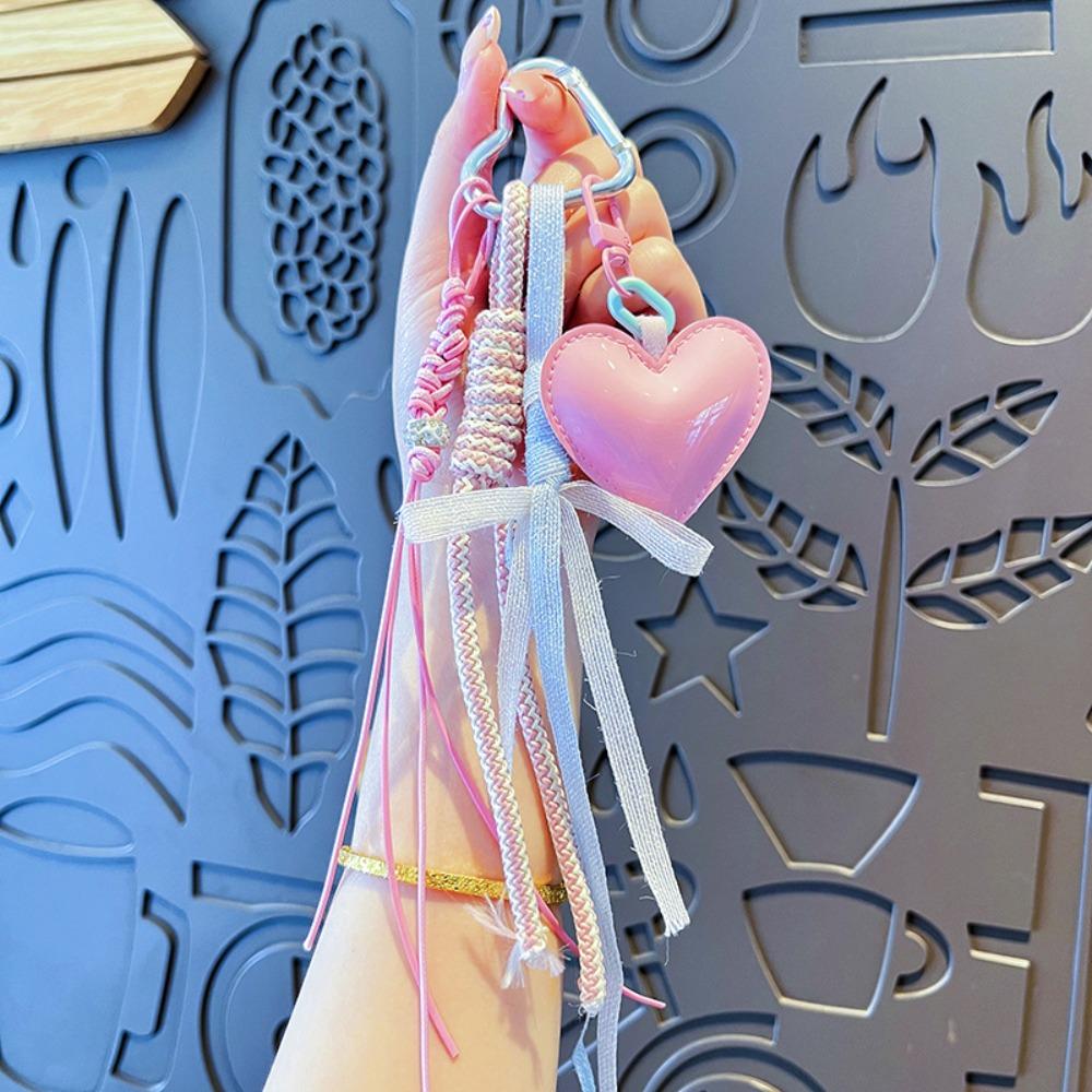 Leather Light Luxury Pendant INS-style Exquisite Girls' Bag Accessory Leather Key Chain  Women Men