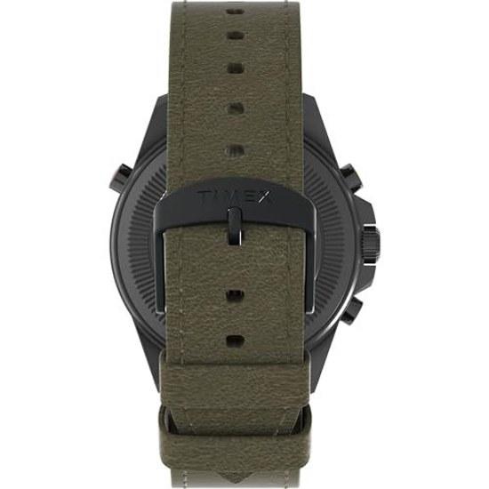 Timex Herren Expedition North Tide Temp Kompass 43mm Uhr - Braunes Armband Grünes Zifferblatt Gunmetal Gehäuse