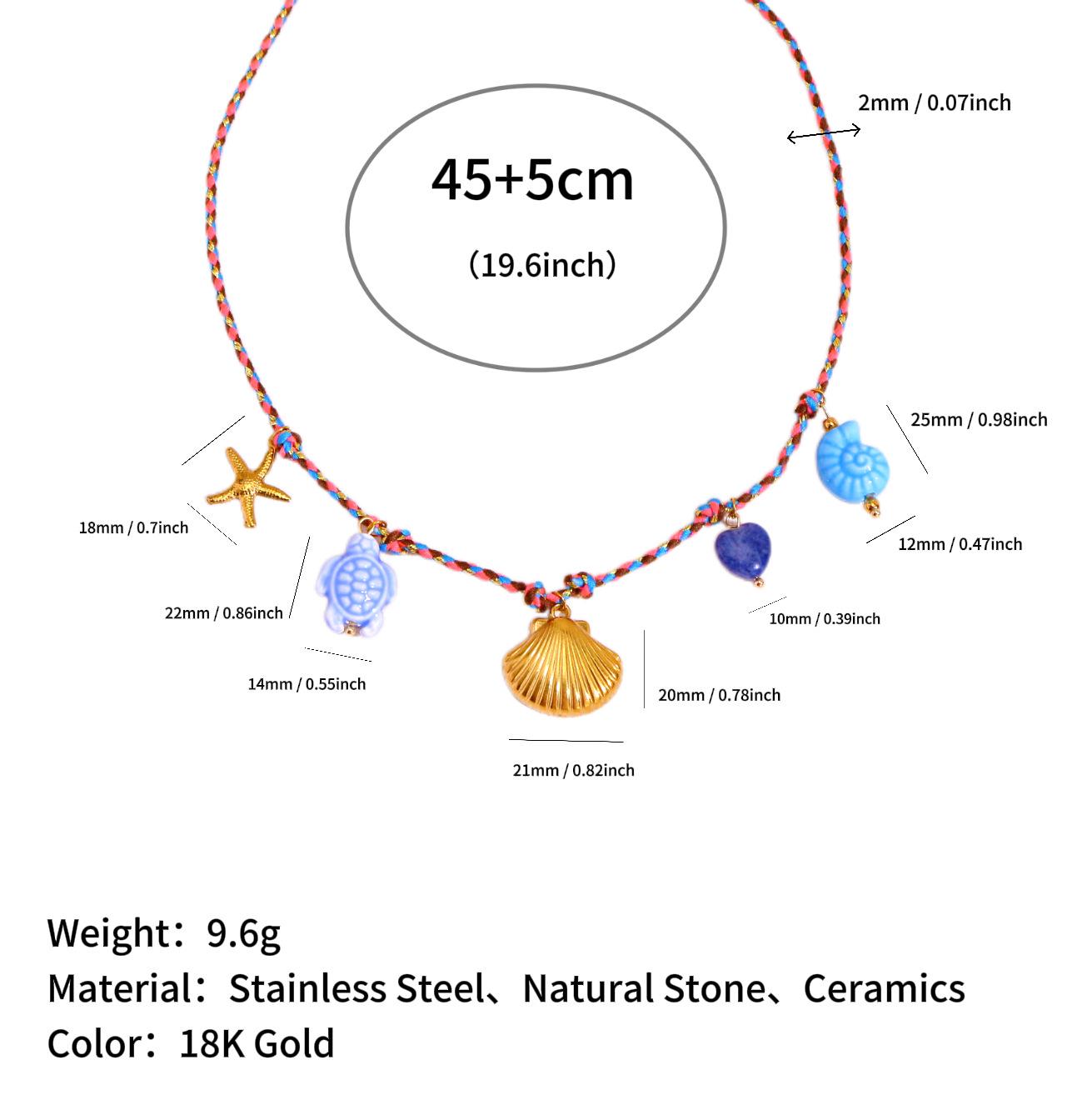 

Original Ocean Series Elf Knot Natural Stone Braided Necklace with Titanium Steel Pendant