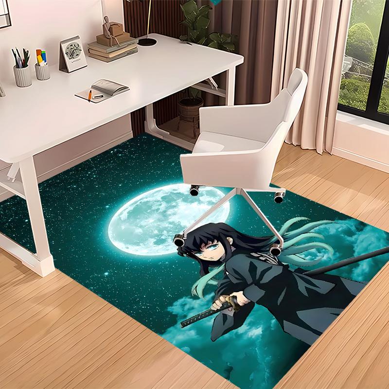 Nezuko Demon Slayer Muichiro Tokito Printed Absorbent Washable Carpet, Non-Slip Bathroom Mats, Kitchen Rugs, Yoga Mat,Living Room Entrance, Camping Pi