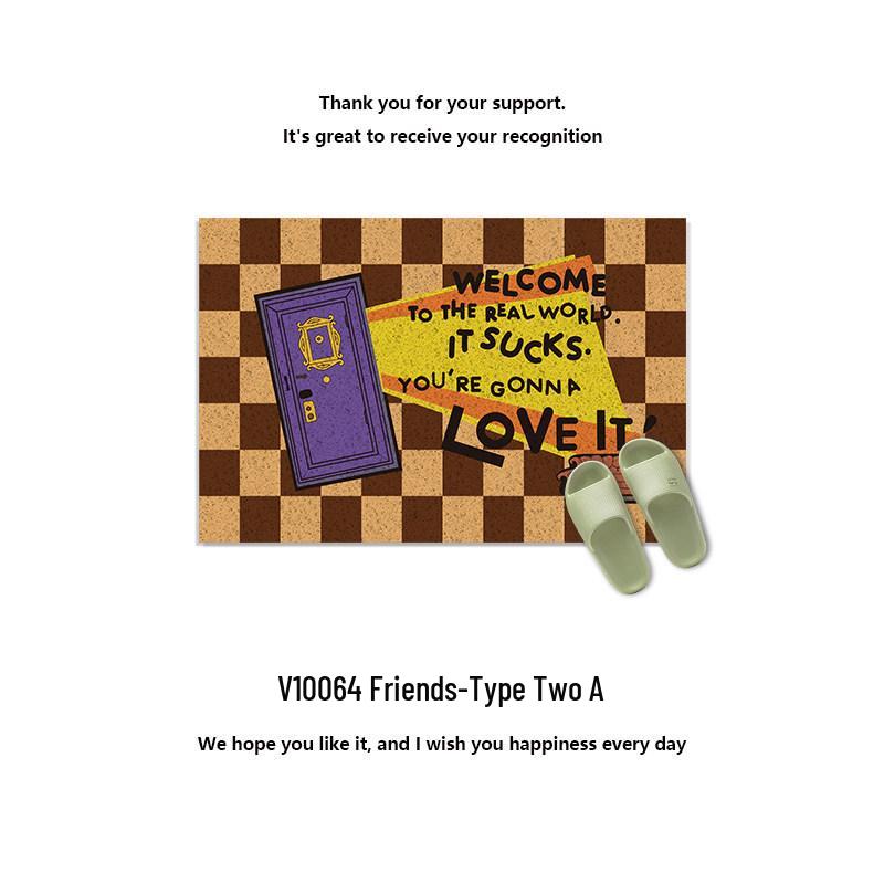Friends TV Show Large Entrance Mat: Silk Loop, Dirt-Resistant, Wash-Free, Non-Slip, Cuttable