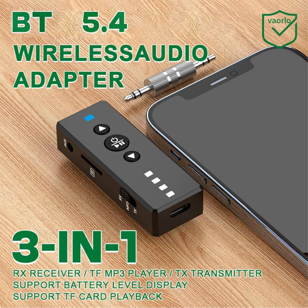 Portable Sound Adapter with Microphone Car Sound Connector Low Latency Wireless Transmitter for Music Streaming Vehicle
