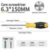 Deli Tools Multi-Functional Through-Body Screwdriver: Industrial-Grade Flat & Phillips Head with Magnetism