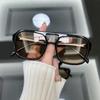 New Square Double Beam Pilot Sunglasses, Personalized Trendy Multi-color Shades for Driving Cycling Tourism Street Photography Outdoor Eyewear