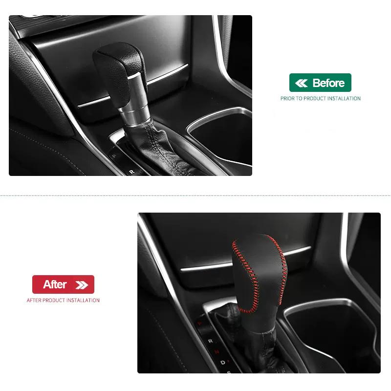 For Honda Accord X 10th 2018     Hybrid Leather Car Gear Shift Knob Cover Non-Slip Grip Handle Protective Case