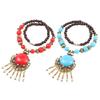 Alloy Bohemian Necklace Vintage Turquoise Long Necklace Fashion Bohemian Pendant Necklace  Girls