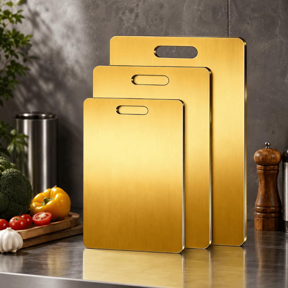 Thickened Cutting Board Double Sided Chopping Plate Stainless Steel Chopping Board  Cut Fruits