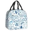 Science Chemistry Pattern Insulated Lunch Bags for Women Biology Resuable Thermal Cooler Food Lunch Box Work School Travel