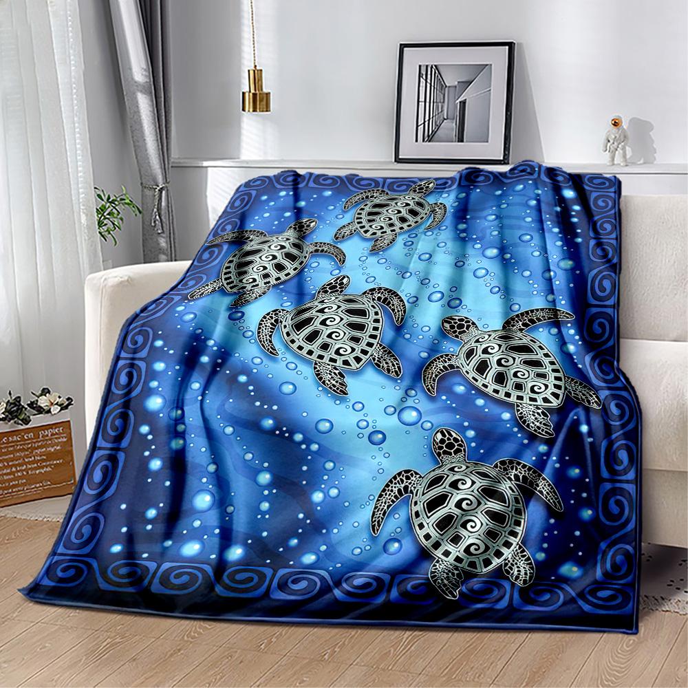 1pc Ocean Life Adventure Blanket Soft and Warm for Sofa Office Camping Travel Livingroom Great Gift for Friends and Family Comfortable