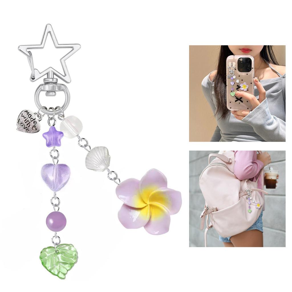 Uroczy Akrylowy Wisiorek z Kwiatami Brelok do Toreb Akcesoria Lekki Koralikowy Zawieszka do Telefonu Modna Dekoracja