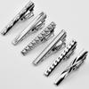 Korean Style Silver Tie Clip: 24 Designs, 4CM, High-Quality Plated Copper