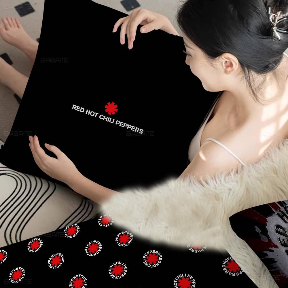 R-Red Hot-Chili Peppers Pillow Covers Cartoon Sofa Decorative Home Double-sided Printing Short Plush Cute Cushion Cover