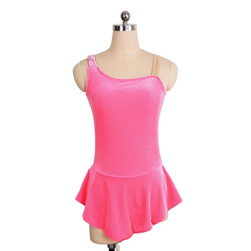 Girls Figure Skating Dress Performance Costume Competition Grading Velvet With Rhinestone Embellishment 20 Colors Available