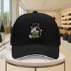 Black Cat with Flowers Baseball Cap Adjustable Outdoor Casual Travel HipHop Hat