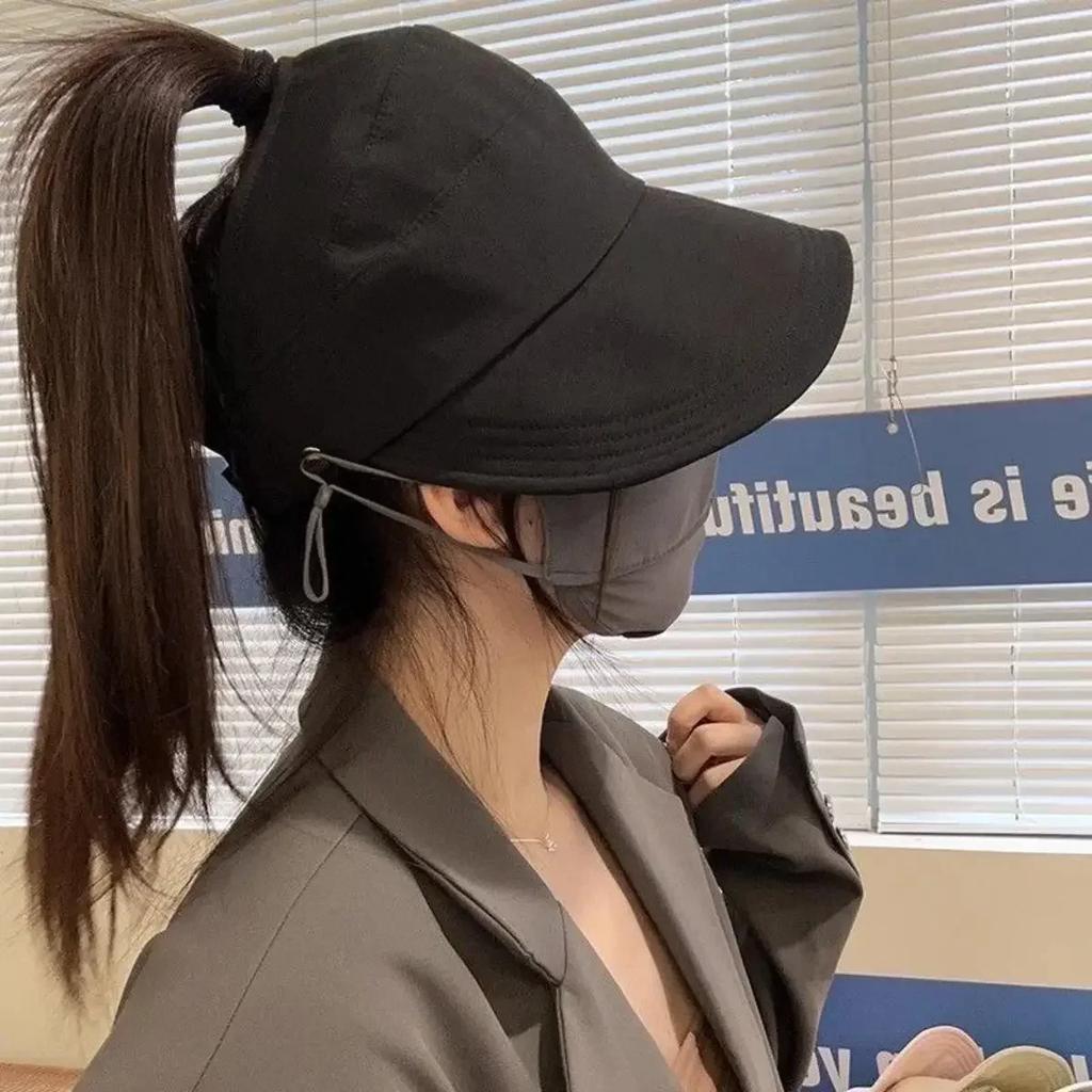 1-5PCS Women‘s Summer Sun Protection Hat Visor Face Cover Bucket Cap Korean Style Baseball Hat for Outdoor Beach Travel