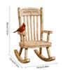 Colored Bird-on-Chair Figurine with Forever Missed Inscription, Raised Rocking Chair Form, and Cream-and-Brown Color for Indoor Shelf Display