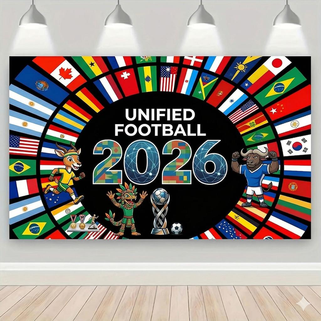 Soccer Cup Wall Tapestry, World Football Event Decor For Room, Sport Fan Party Backdrop, Graphic Print Hanging Blanket