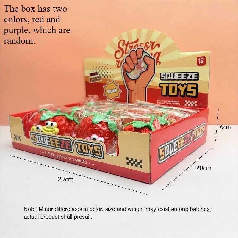 Simulation Of Fruit And Strawberry Squeezing Toys Soft Sticky Hand Toys Decompression Vent Pranks Decompression Squeezing Toys.
