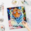 RUOPOTY Frame Paint By Number For Adults Beginner Kits Tiger Animals Diy Idea Gift Acrylic Paint On Canvas Painting For Room Decor