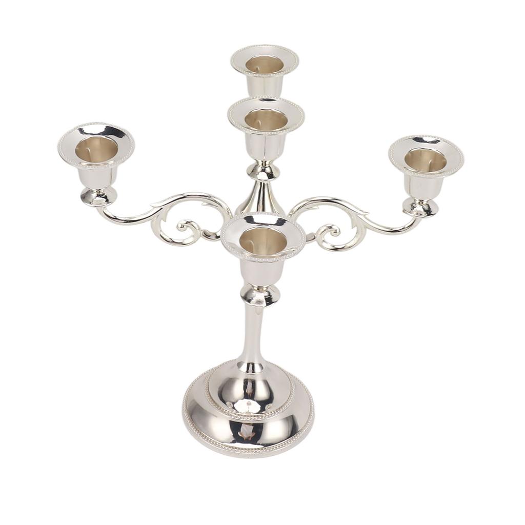 5 Arm Candlestick Holder Iron Vintage Decorative Candlestick Holder Centerpiece for Formal Events Holiday Parties
