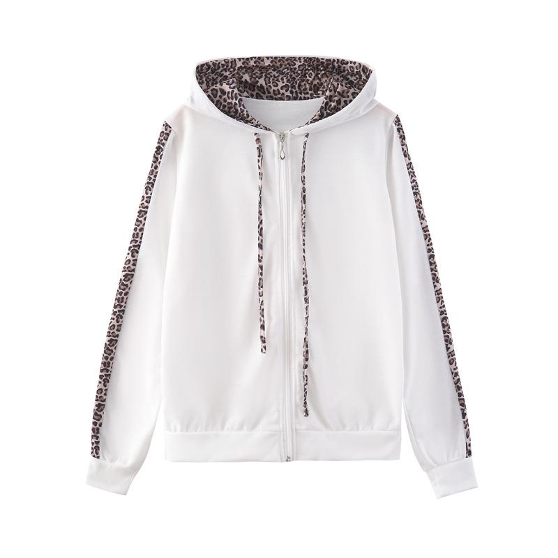 Leopardenmuster Reißverschluss Hoodie & Lange Hosen Set für Damen - Neuer Herbst/Winter Stil